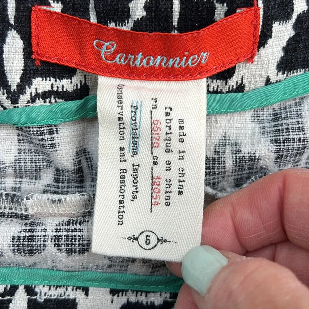 Anthropologie Cartonnier Lithograph
Black White Print High Waist Shorts Size 6 - Picture 2 of 12